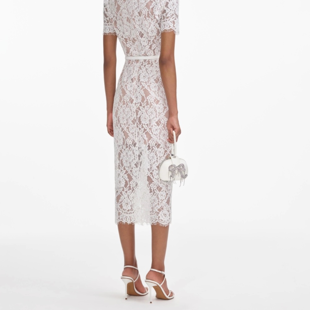 self-portrait White Lace Button Midi Dress 2026 - Size:US4 - MSRP $615 - NWT - Picture 7 of 9